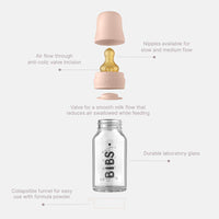 BIBS Baby Glass Bottle Complete Set - 225ml | Blush