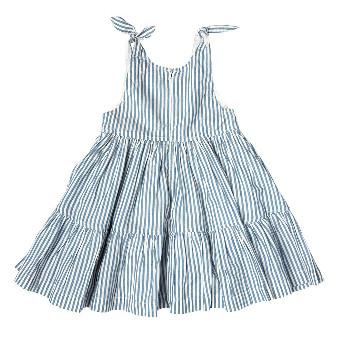 Taylor Dress - Blue Skinny Stripe