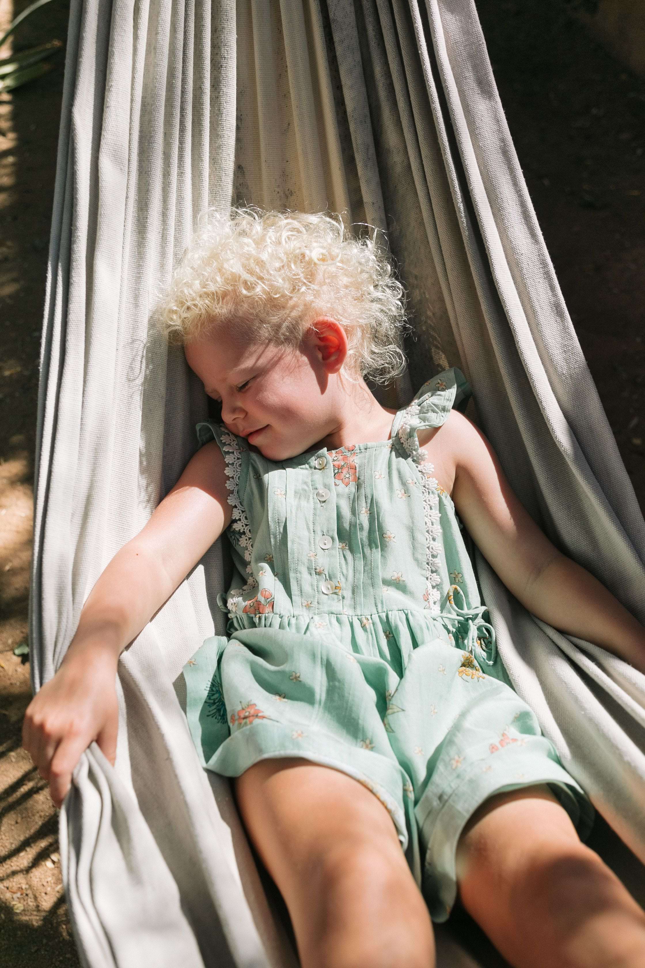 Pinafore Dress | Minty Green Print