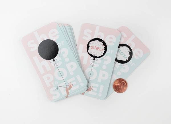 Balloon Gender Reveal Scratch-off Cards