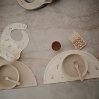 Silicone Baby Bib - Pink Flowers