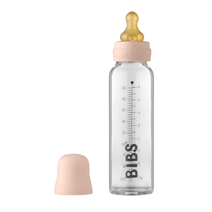 BIBS Baby Glass Bottle Complete Set - 8oz Blush