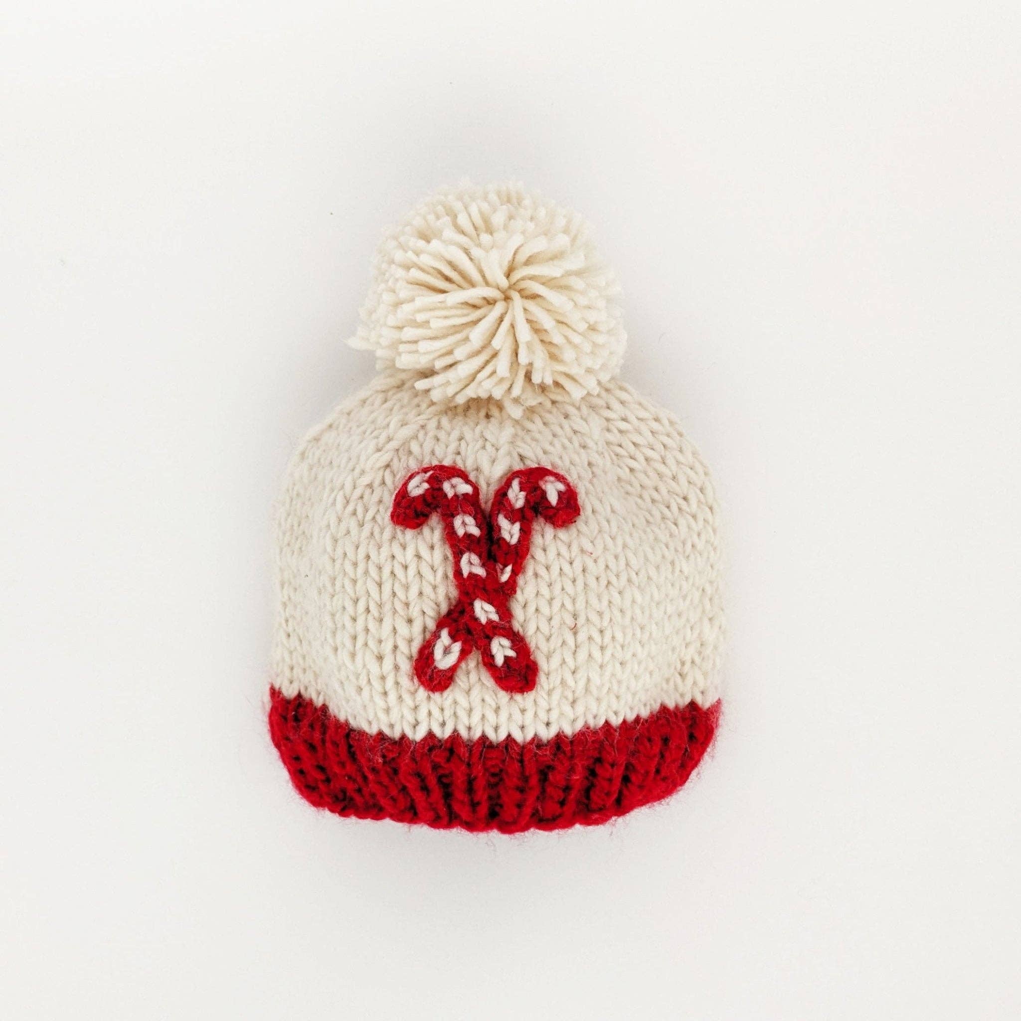 Candy Cane Beanie Hat: 0-6 months
