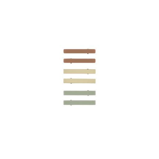 Hair Clips, Pack of 6 || Camel, Laurel, Lemon