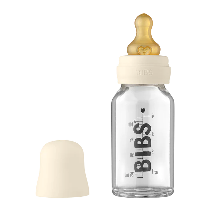 BIBS Baby Glass Bottle Complete Set - 110ml | Ivory