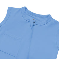 Zippered Sleeveless Romper | Periwinkle