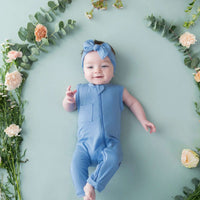 Zippered Sleeveless Romper | Periwinkle