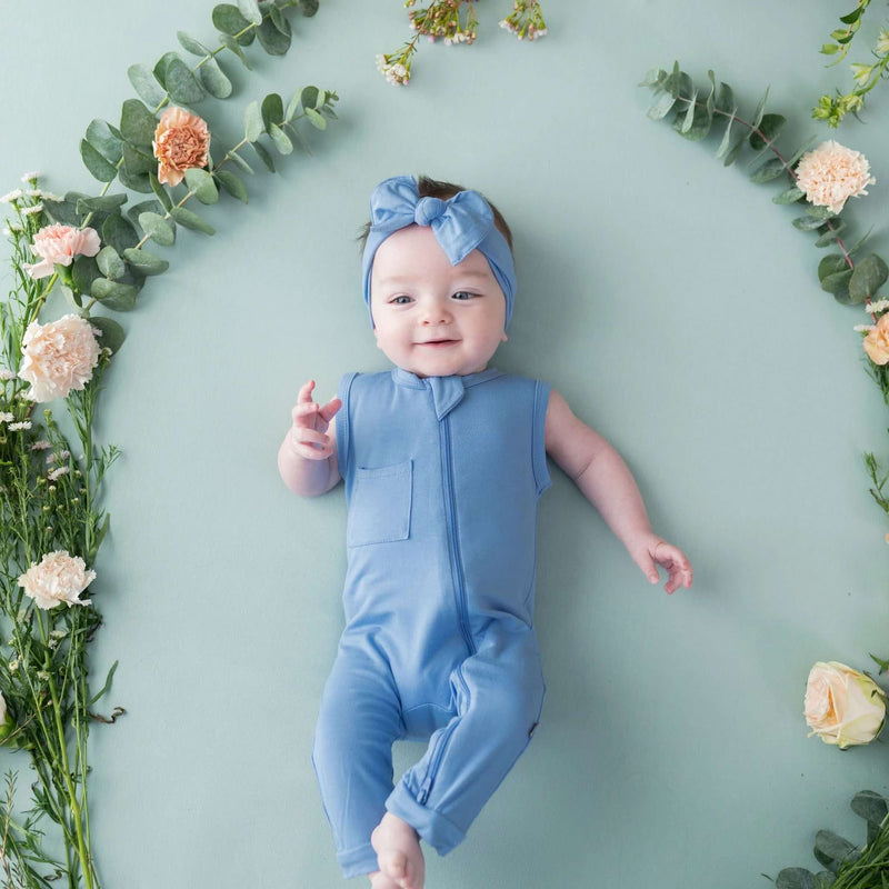 Zippered Sleeveless Romper | Periwinkle